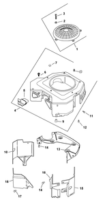 Kohler Cv730-3148 Blower Housing And Baffles Diagram and Parts List for Z-FORCES60 (53BH5FJD-53BH5FJD050)(2013) Cub Cadet Lawn Tractor